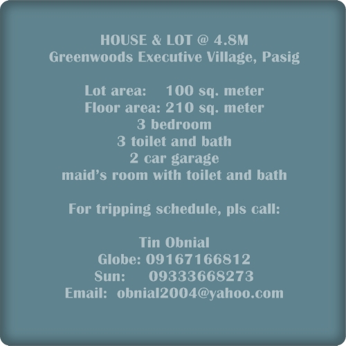 FOR SALE: House Manila Metropolitan Area > Pasig 3