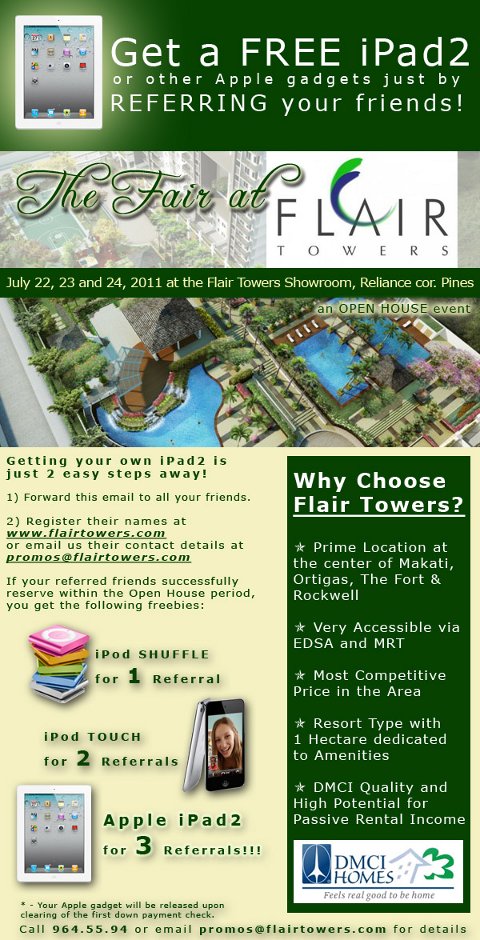 Flair Towers Open House Promo July 22-24 2011