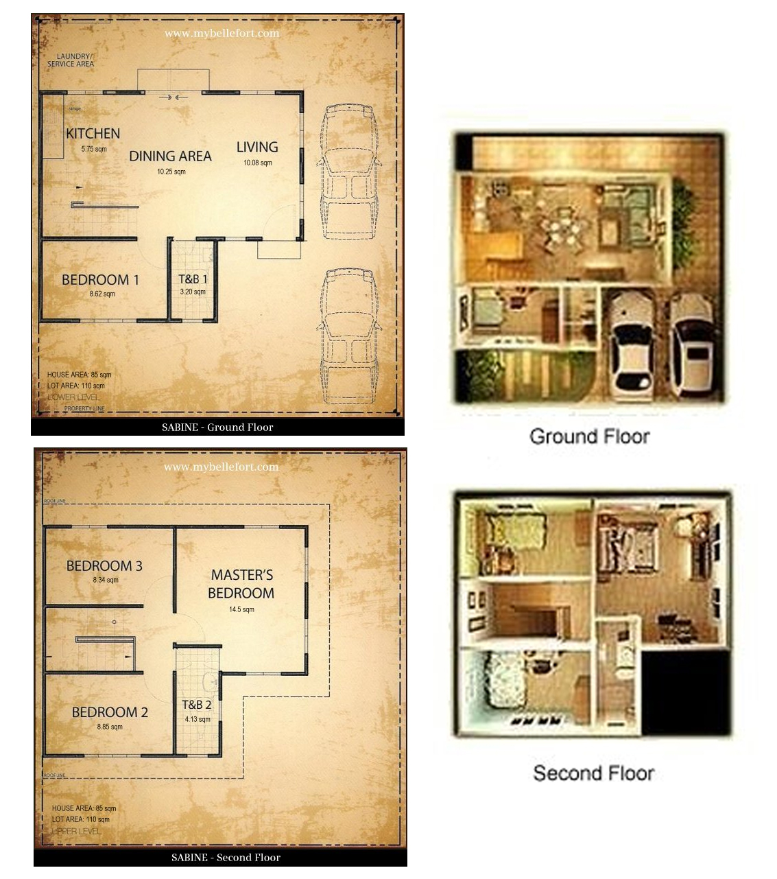 Affordable house and lot for Sale Along Daang Hari. Sabinee Floor Plan