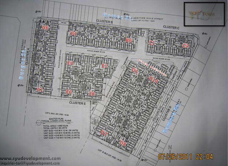 Torii Residences - Lot plan