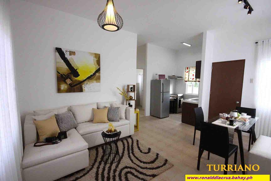 Turriano Price: P2.3M Floor Area: 56(sq. meters) Lot Area: 120(sq. meters) Three bedrooms with bedrooms closets One toilet and bath with stylish bathroom fixtures Ceramic-tiled flooring for toilet and baths Kitchen counter with sink and built-in cabinets 