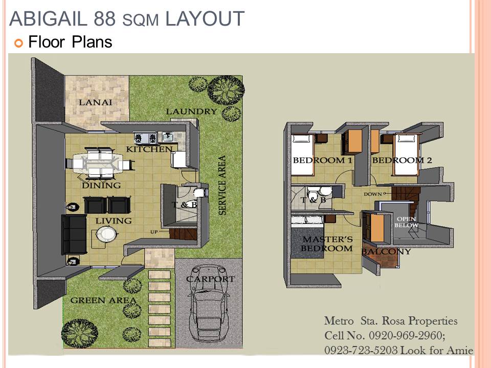 Abigail Model 88sqm Floor Plan