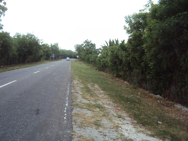 front of lot along national highway