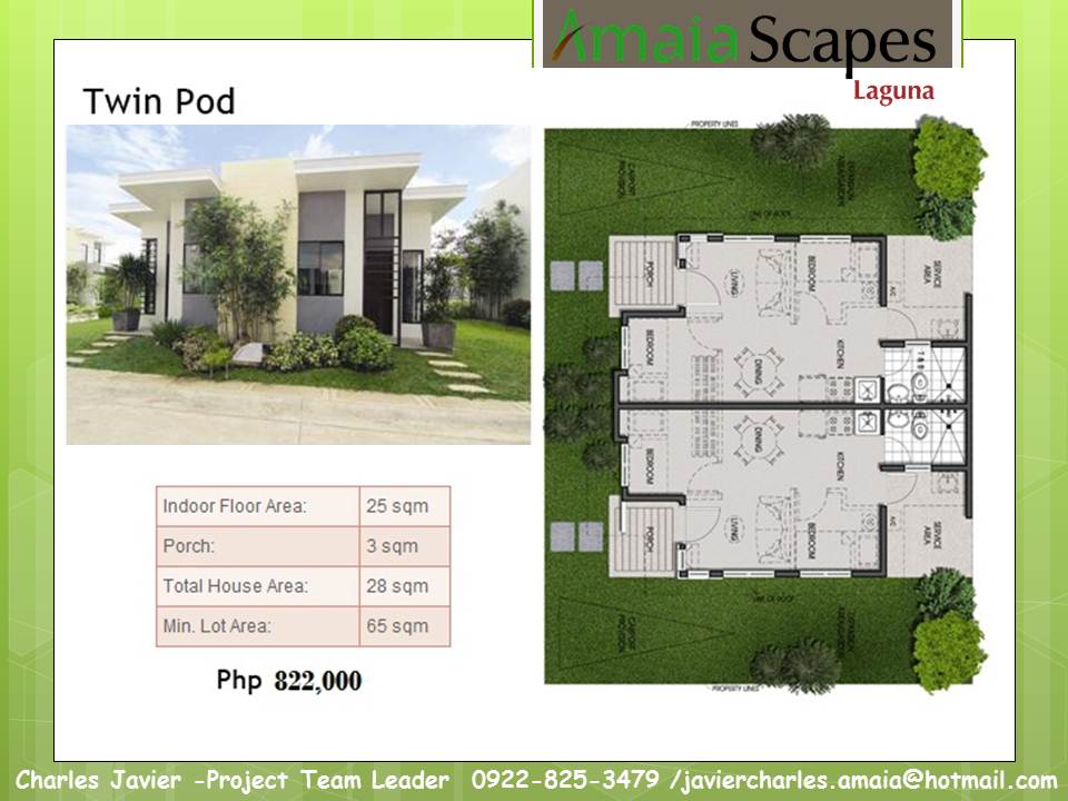 Twin  Pod - Floor Area 28 sqm Lot Area 65 sqm