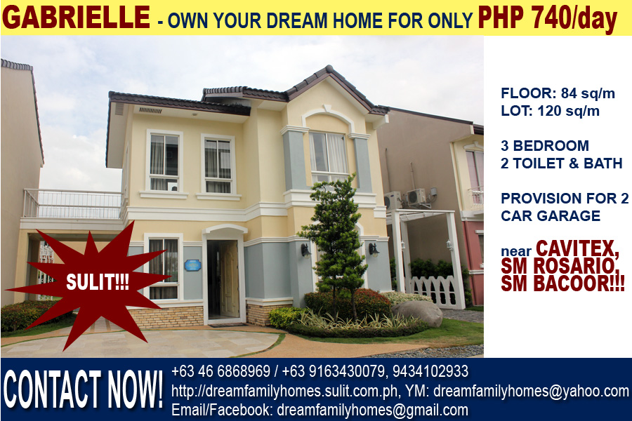 GABRIELLE -Affordable House & Lot with 3Bdrm and 2T&B near CAVITEX