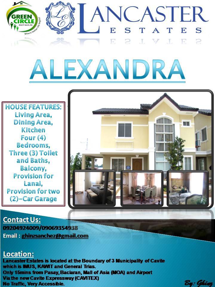 HOUSE FEATURES: Living Area Dining Area Kitchen Four (4) Bedrooms Three (3) Toilet and Baths Balcony Provision for Lanai Provision for two (2)-car Garage