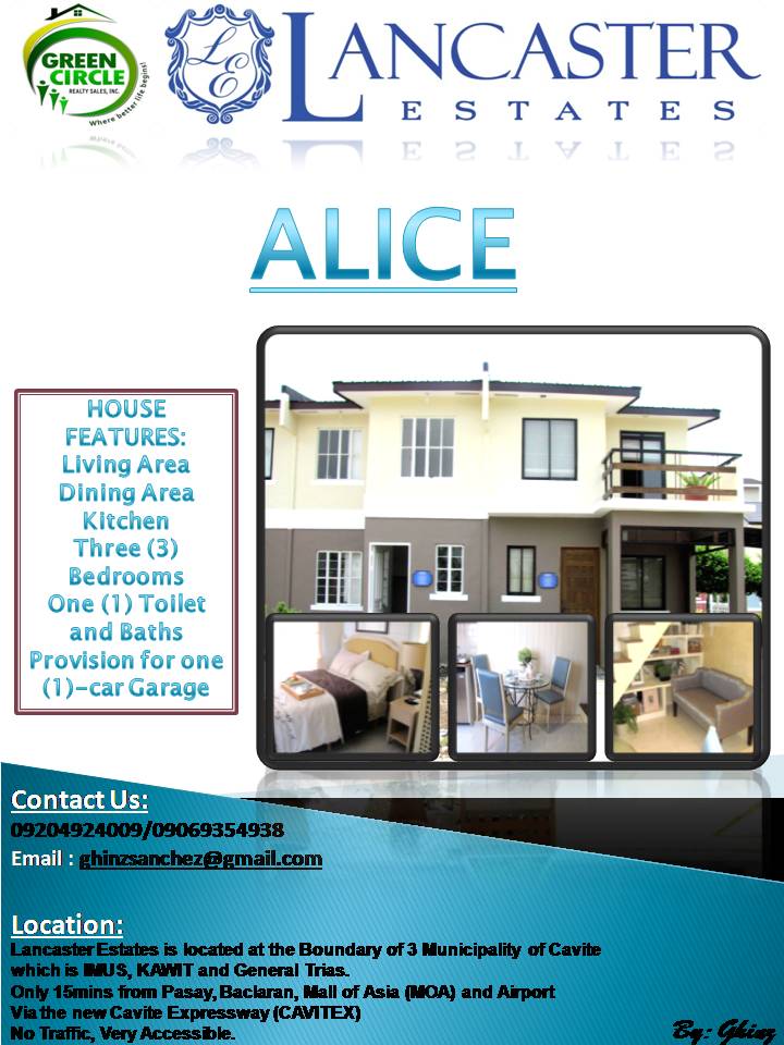 HOUSE FEATURES: Living Area Dining Area Kitchen Three (3) Bedrooms One (1) Toilet and Baths Provision for one (1)-car Garage