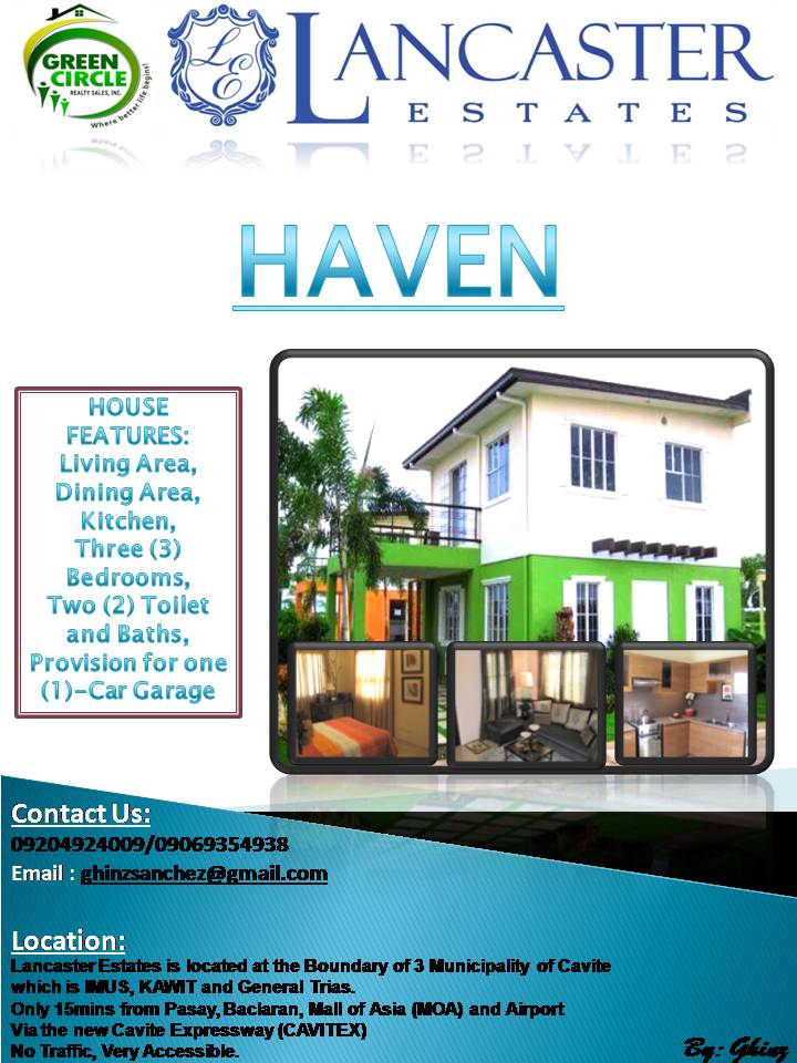  HOUSE FEATURES: Living Area Dining Area Kitchen Three (4) Bedrooms Two (2) Toilet and Baths Provision for one (1)-car Garage