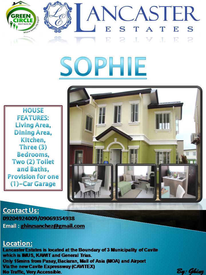  HOUSE FEATURES: Living Area Dining Area Kitchen Three (3) Bedrooms Two (2) Toilet and Baths Provision for one (1)-car Garage