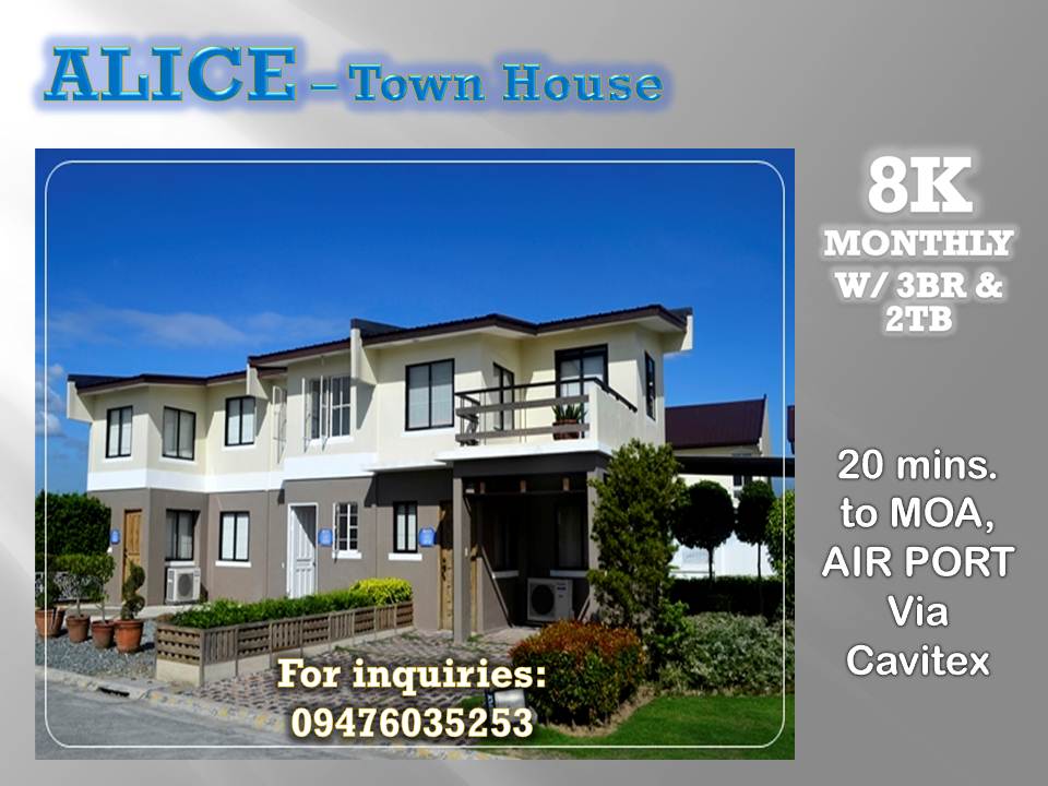 Alice - Town House - 8K Monthly Near Manila