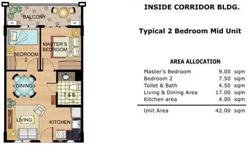 2 bedroom unit