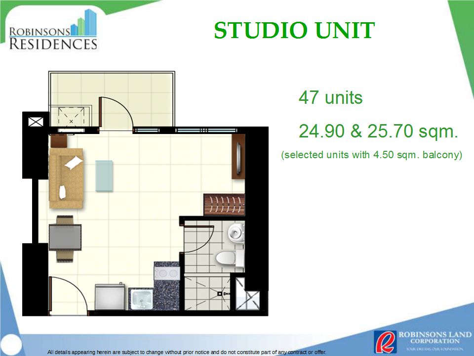 Azalea Place Studio Unit Floor Plan