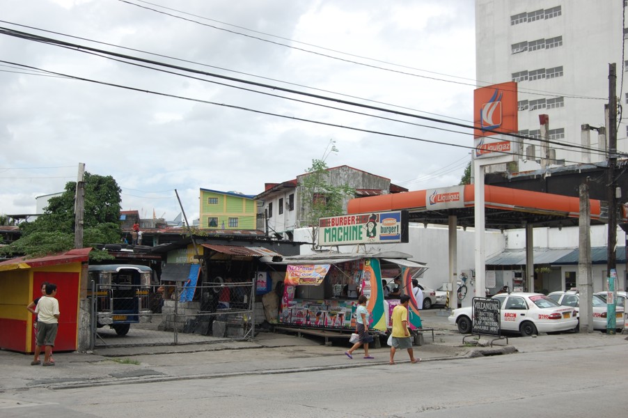 bus and taxi terminal in front