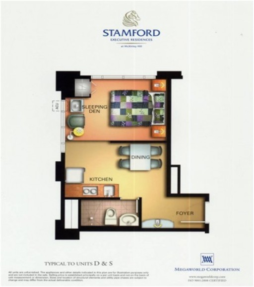 Stamford Executive Residences Studio Unit Floor plan