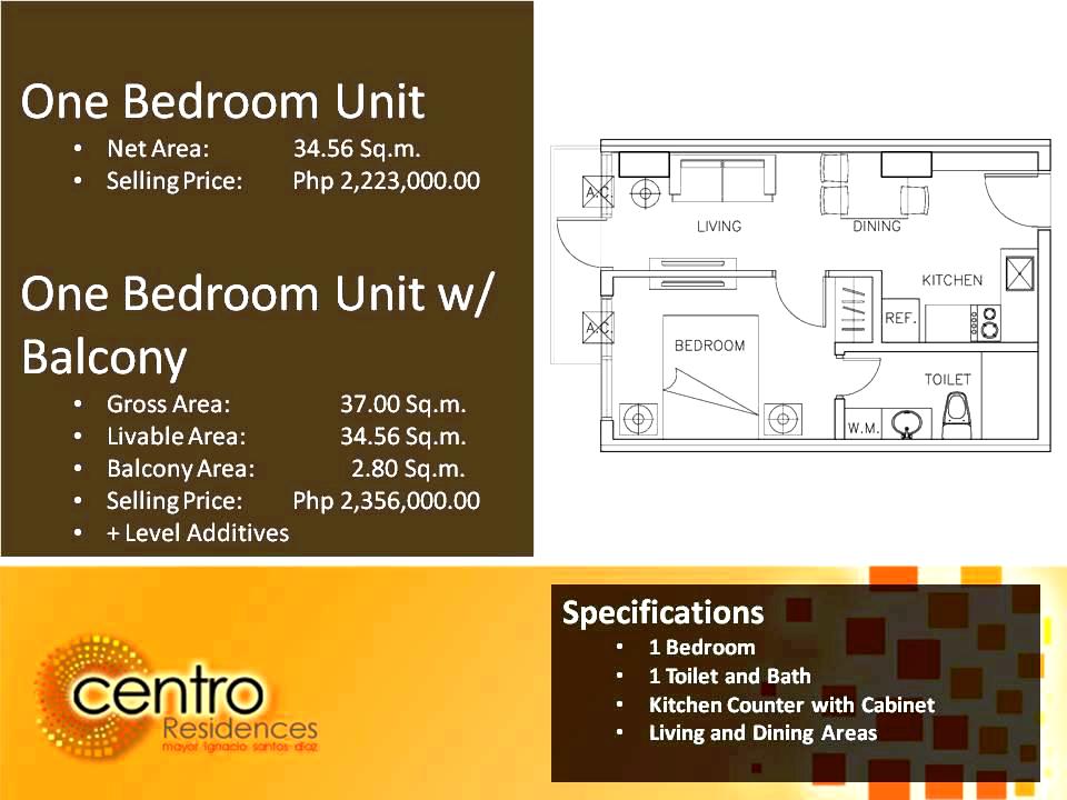 One Bedroom Specs