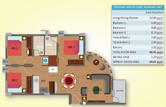 3 bedroom floorplan