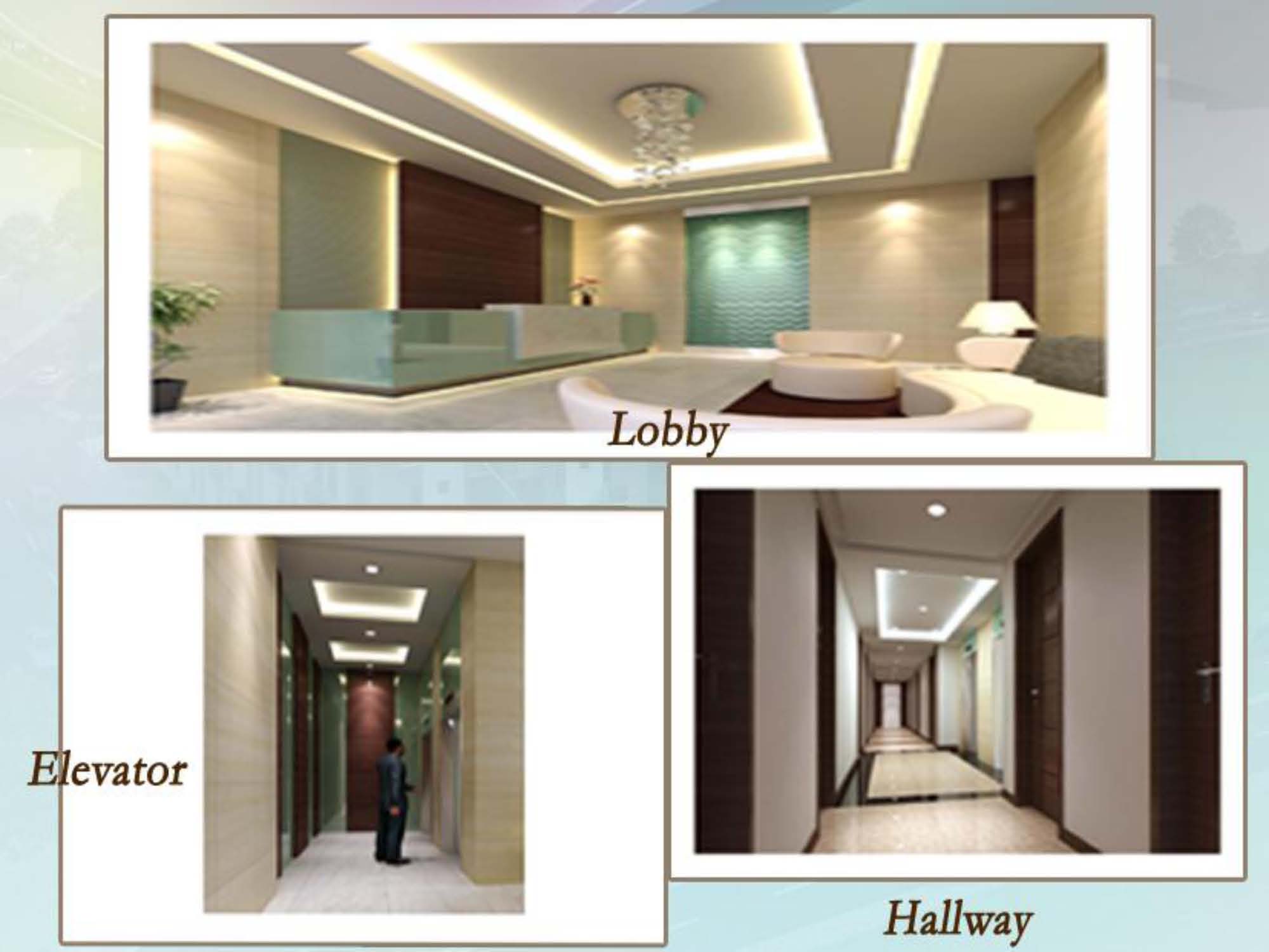 Elevator, Lobby, Hallway