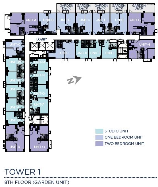 Solinea Tower 1 - 8th Garden Unit Floor Plan