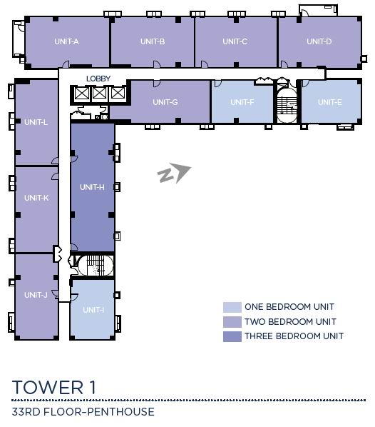 Solinea Tower 1 - Penthouse - 33rd Floor Plan