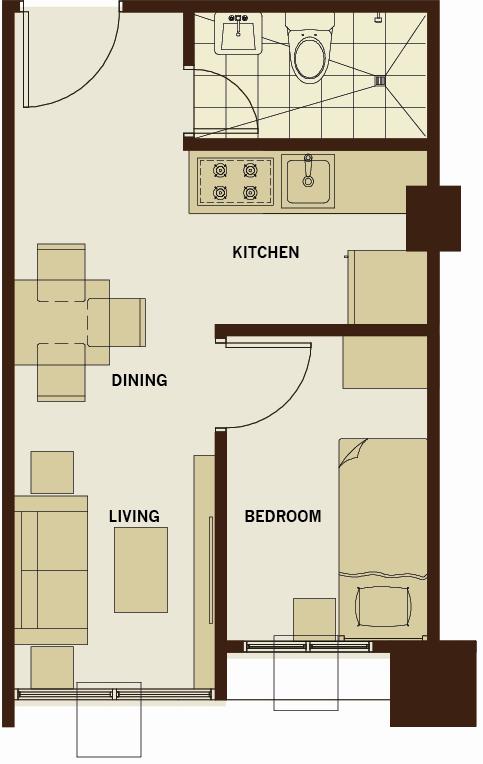 1BR Floor Plan