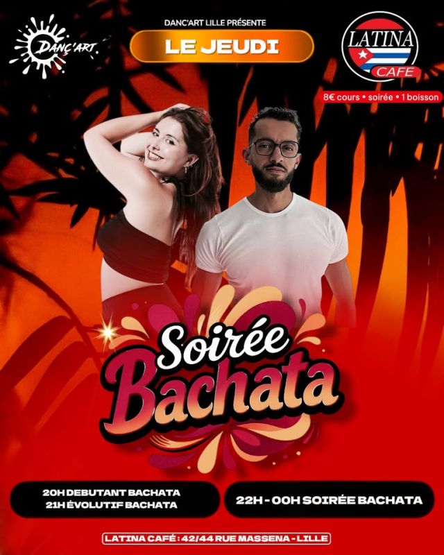 Cours & Soirée Bachata à Lille au Latina Café | le Jeudi