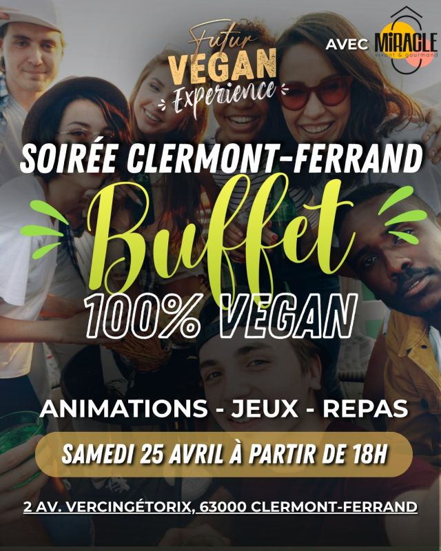 Soirée buffet 100% VEGAN Clermont Ferrand