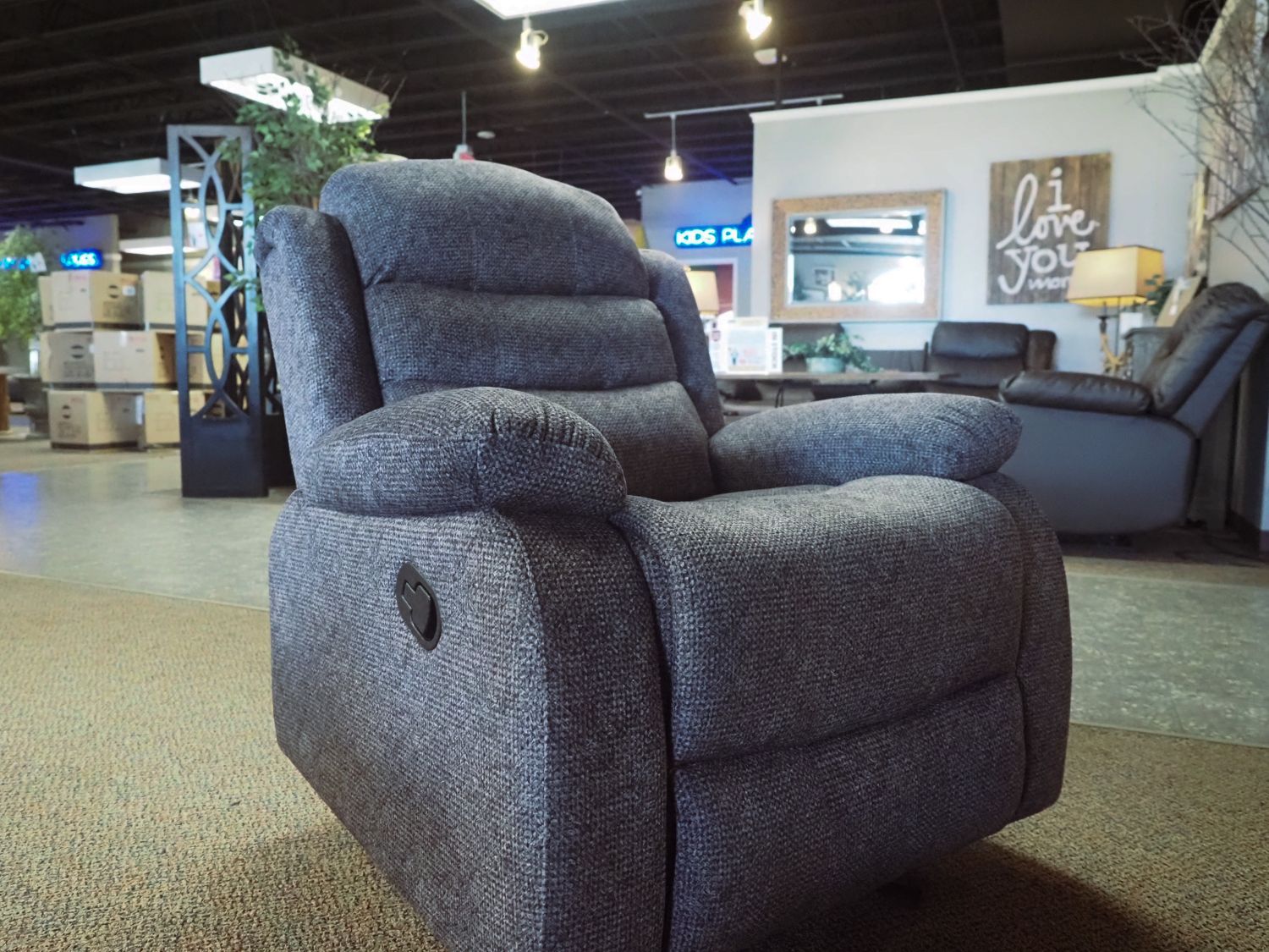 Ava Glider Recliner Charcoal