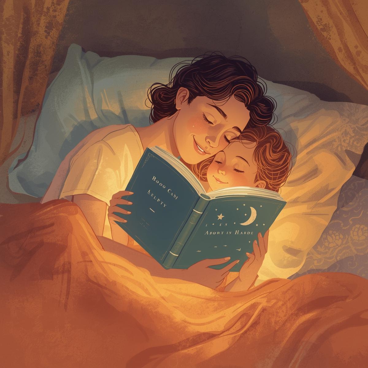 Rodzic czyta bajkę dziecku