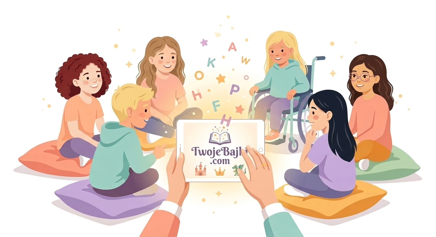 Dzieci słuchające bajek