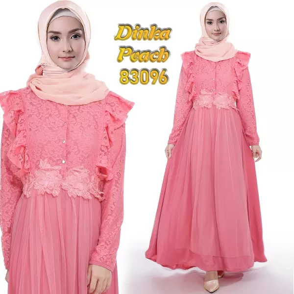 Gamis Dinka brukat tile bordir