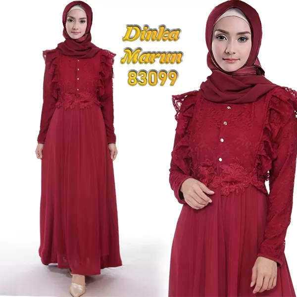 Gamis Dinka brukat tile bordir