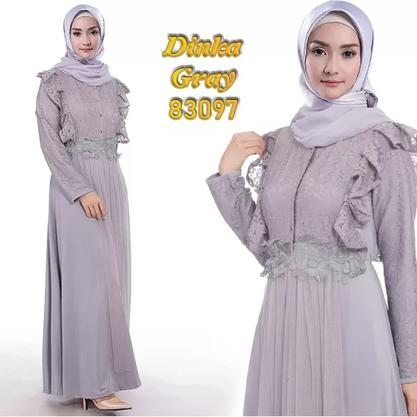 Gamis Dinka brukat tile bordir