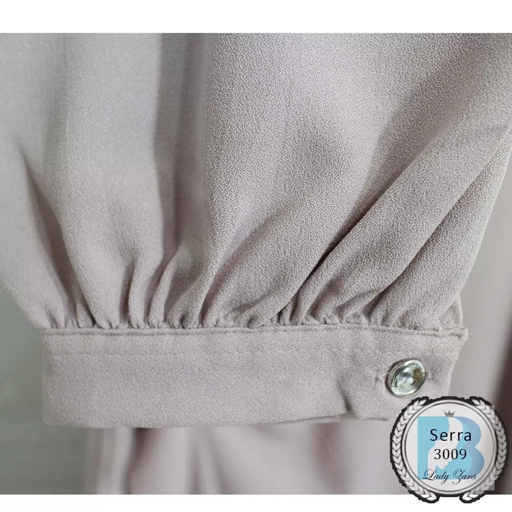 Blouse Lady ZR Ex Garment Polos Tali Samping Lengan Kancing Serra