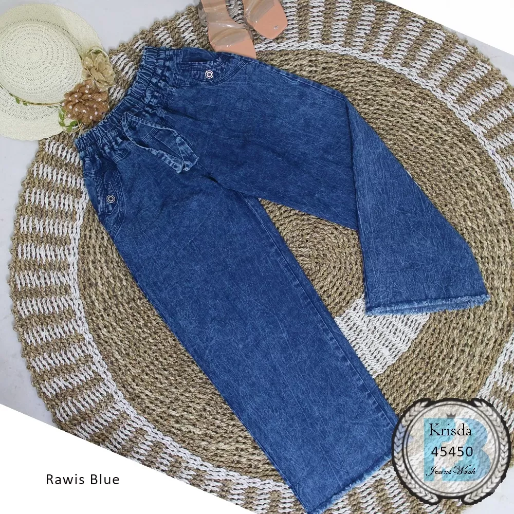 Kulot Jeans Wash Rawis Tali Serut Saku Samping Variasi Kancing Krisda 45450 Jean wash - bajubaru.id, Belanja Online di bajubaru.id saja 