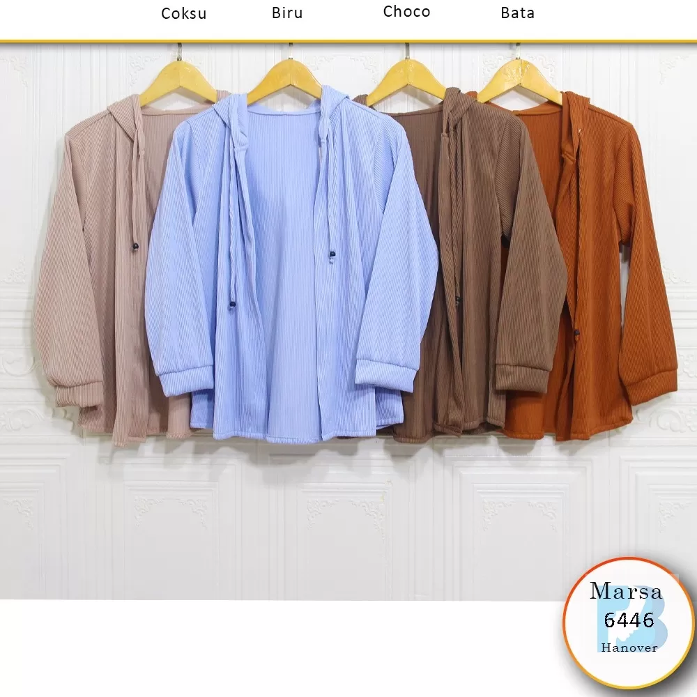 Cardigan Hoodie Tali Serut Rajut Hanover Polos Marsa 6446 Hanover - bajubaru.id, Belanja Online di bajubaru.id saja 