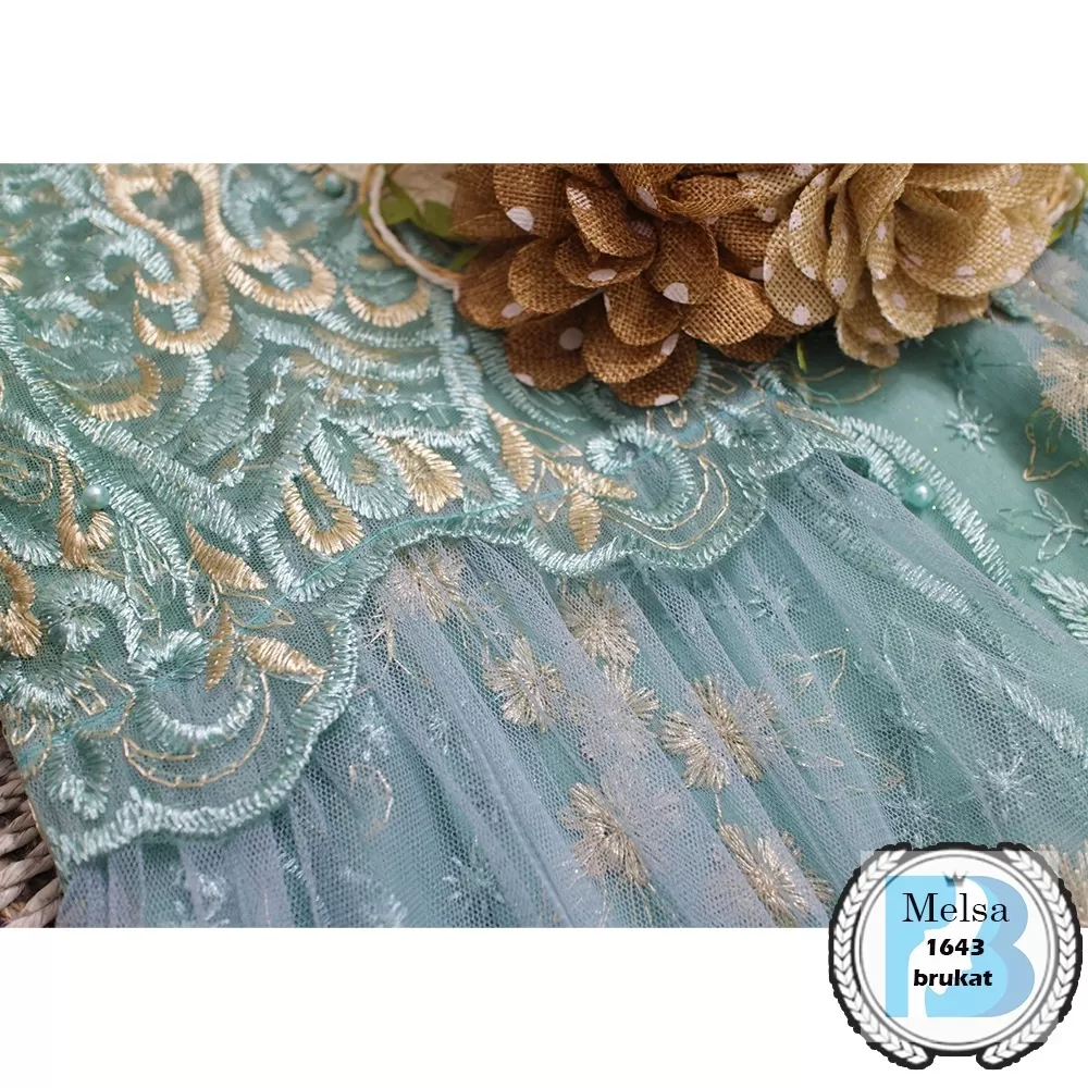 Gamis Pesta Aurel Mewah Brukat Tile Bordir Full Furing Busui Resleting Melsa