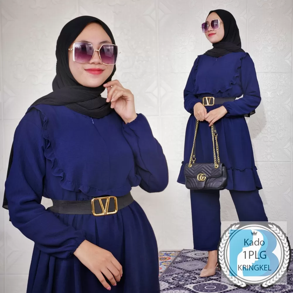 Oneset Premium Tunik Busui Rimple Umpak Kringkel Ruby Uragiri Kado