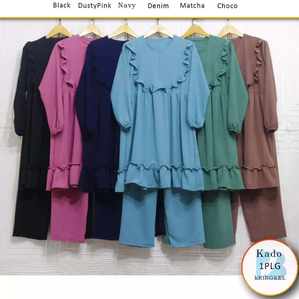 Oneset Premium Tunik Busui Rimple Umpak Kringkel Ruby Uragiri Kado