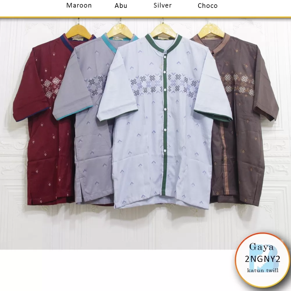 Baju Koko Pria Dewasa Lengan Pendek Katun Twil Premium Gaya