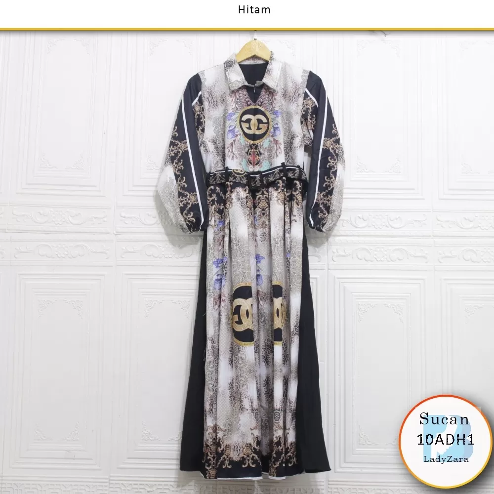 Gamis Kerah Korea Busui Sleting Lady Zara Motif Bunga Lipit Depan Free Belt Sucan 10Adh1 Lady Zara - bajubaru.id, Belanja Online di bajubaru.id saja 