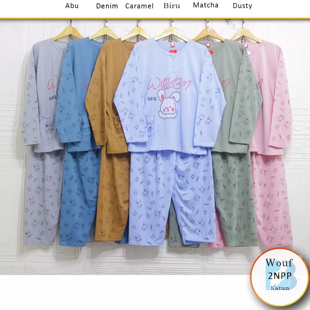 Baju Tidur PP Jumbo Motif Sablon Kancing Kantong Depan Wouf D 2 2nPP katun - bajubaru.id, Belanja Online di bajubaru.id saja 