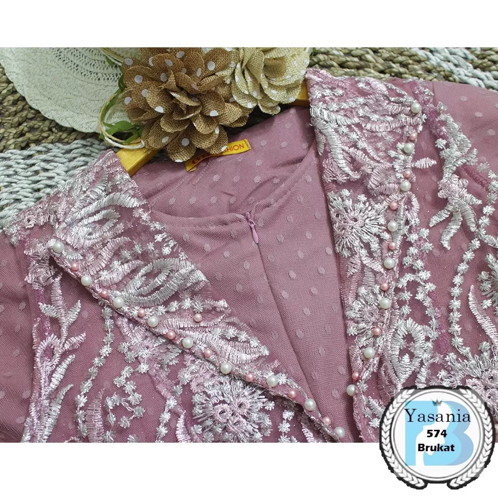 Gamis Pesta 2in1 Brukat Kombi Tiledot Busui Sleting Tangan Balon Ruffel Yasania