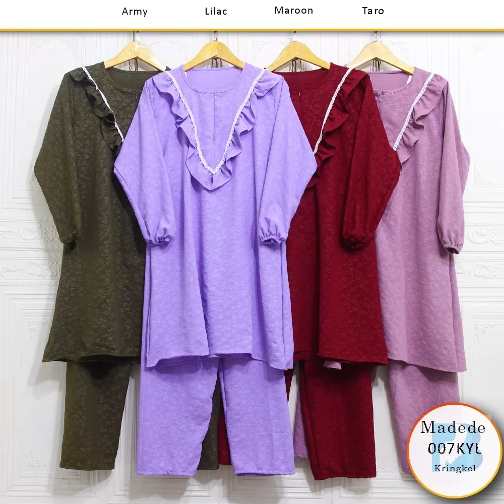 Oneset Tunik 2in1 Kringkel Embos Busui Ruffle Dada Variasi Renda Madede 007KYL Kringkel Airflow - bajubaru.id, Belanja Online di bajubaru.id saja 