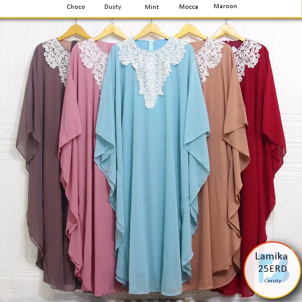 Kaftan Ceruty Full Furing Aplikasi Bordir Mewah Lamika 25ERD ceruty - bajubaru.id, Belanja Online di bajubaru.id saja 