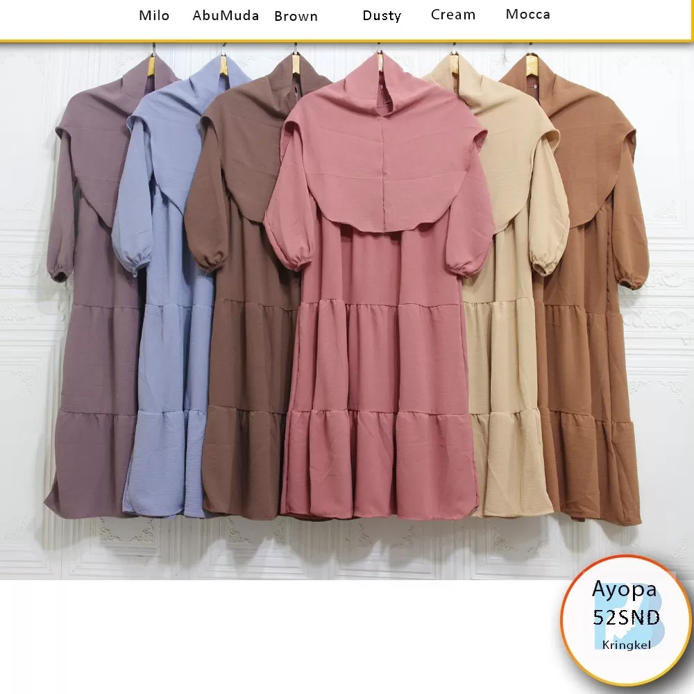 Gamis Set Hijab Anak Tanggung Kringkel Umpak Susun Keliling Ayopa 52SND Kringkel Airflow - bajubaru.id, Belanja Online di bajubaru.id saja 