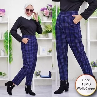 Celana Wanita Luna Pants Jumbo Saku Samping Once