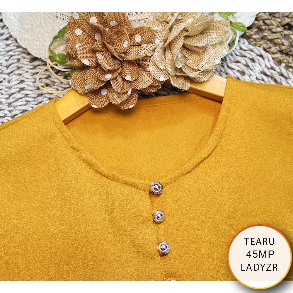 Blouse Wanita Busui Kancing Raffel Depan Lengan Raffel Tearu