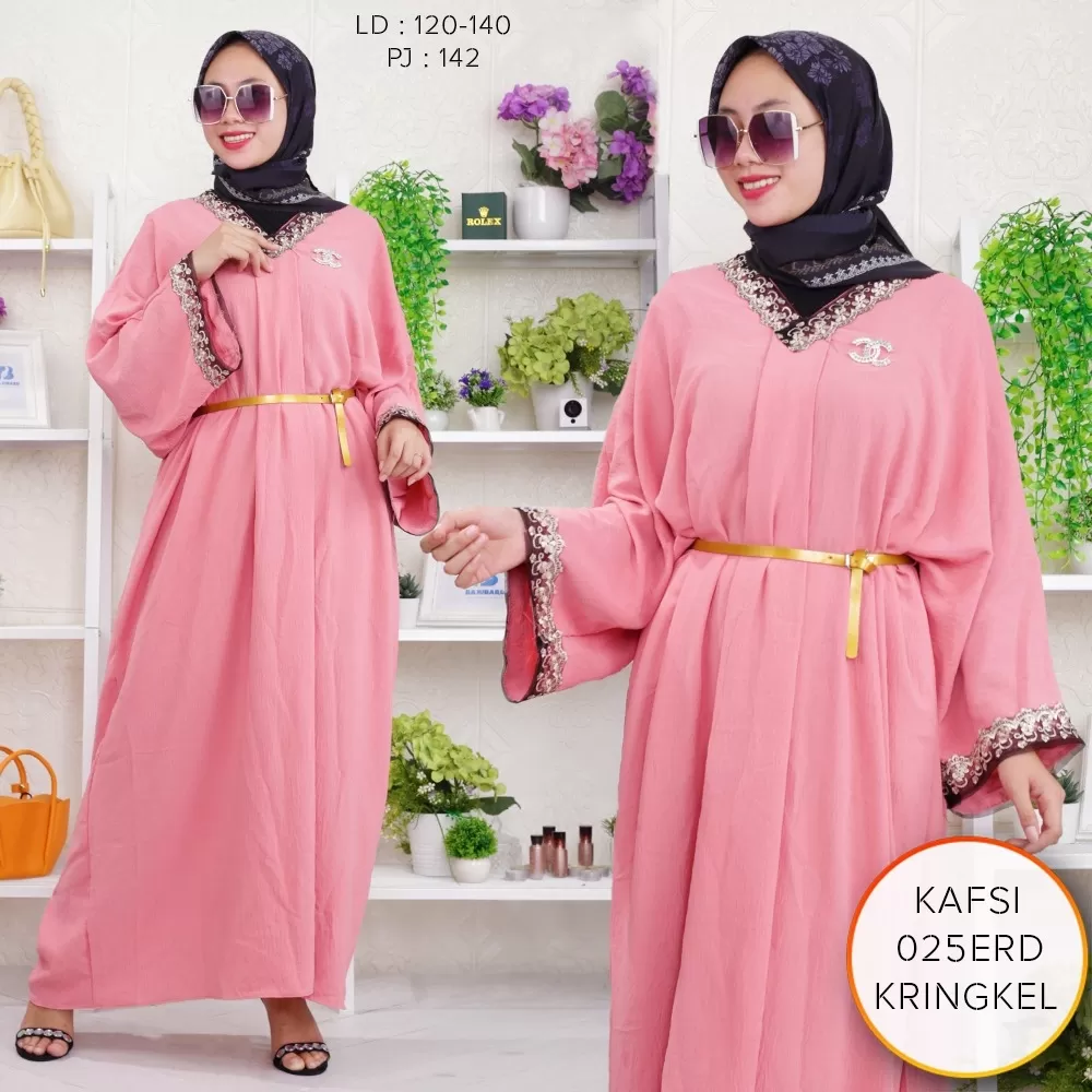 Kaftan Oversize Kringkel Airflow Variasi Renda Kafsi