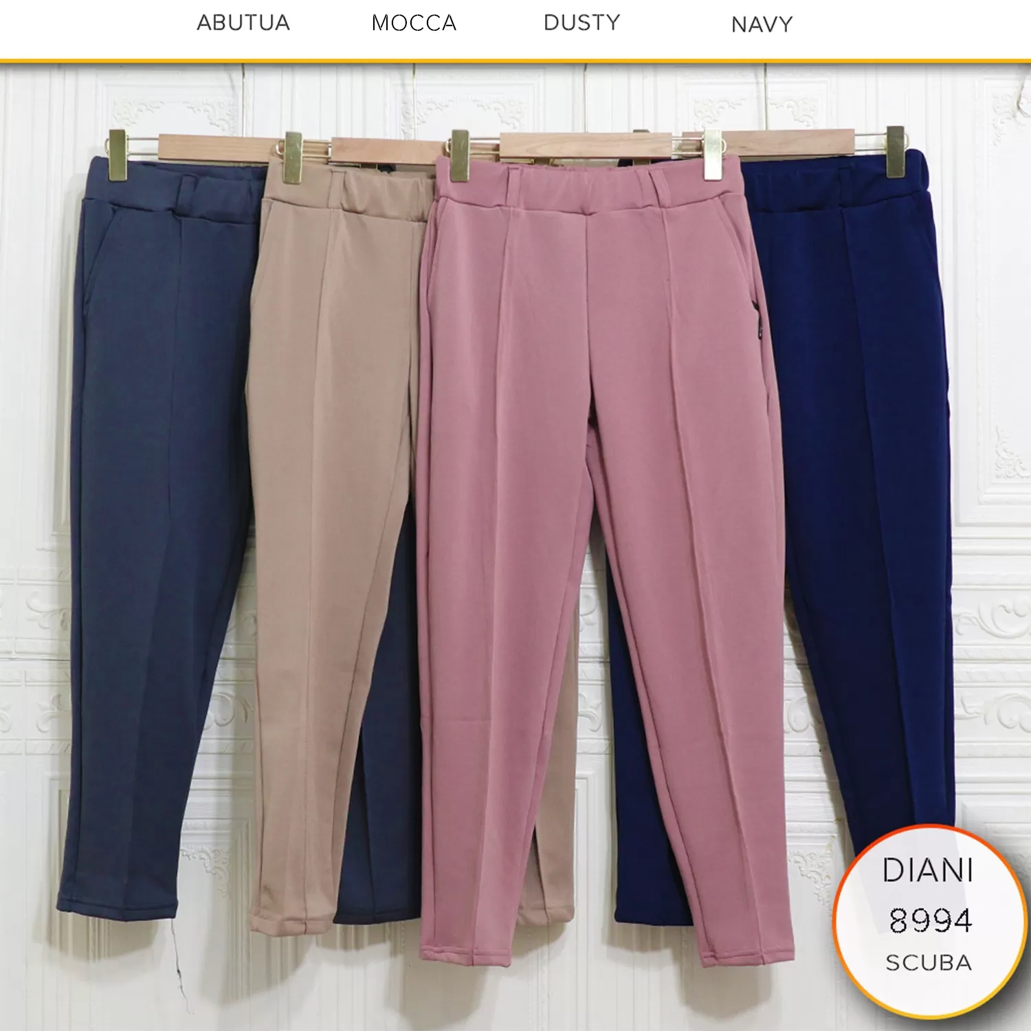 Celana Luna Pants Scuba Garis Tulang Diani