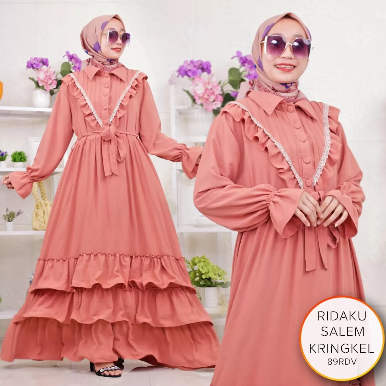 Gamis Busui Kringkel Airflow Lipit Ruffle Renda Ridaku K G